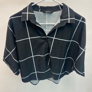 SHEIN - Women’s black and white button up shirt